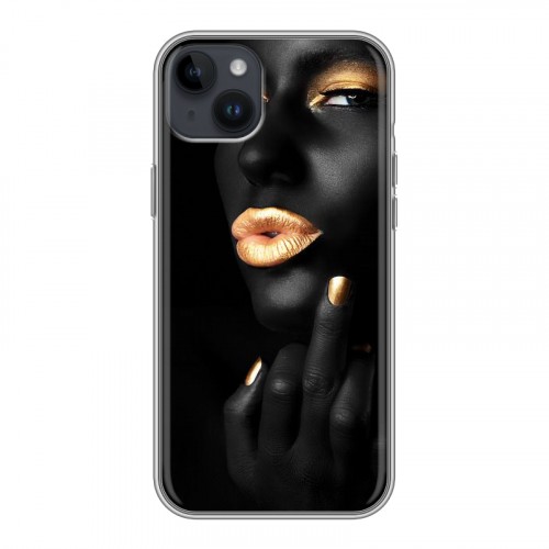 Дизайнерский пластиковый чехол для Iphone 14 Plus Черное золото