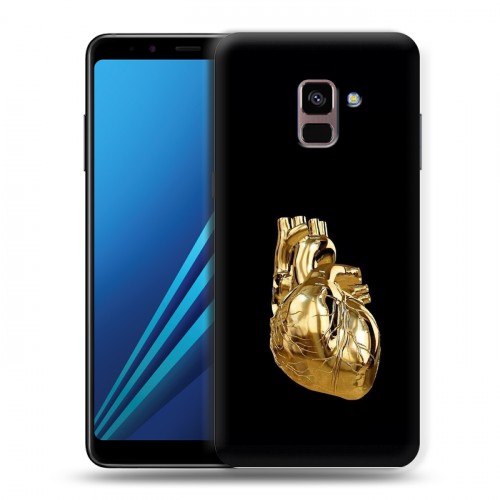 Дизайнерский пластиковый чехол для Samsung Galaxy A8 Plus (2018) Черное золото