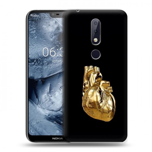 Дизайнерский пластиковый чехол для Nokia 6.1 Plus Черное золото