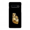 Дизайнерский силиконовый чехол для Samsung Galaxy S10 Черное золото