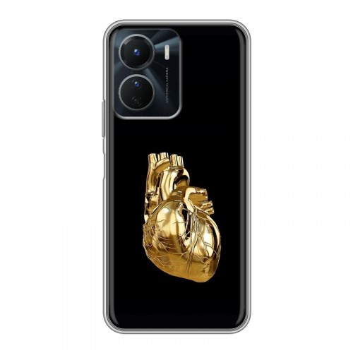 Дизайнерский силиконовый с усиленными углами чехол для Vivo Y16 Черное золото