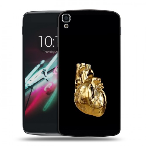 Дизайнерский пластиковый чехол для Alcatel One Touch Idol 3 (5.5) Черное золото