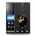 Дизайнерский пластиковый чехол для Sony Xperia S Черное золото