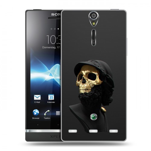 Дизайнерский пластиковый чехол для Sony Xperia S Черное золото