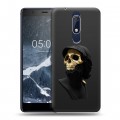 Дизайнерский пластиковый чехол для Nokia 5.1 Черное золото