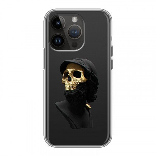 Дизайнерский силиконовый чехол для Iphone 14 Pro Черное золото