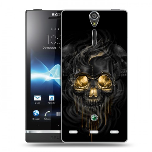 Дизайнерский пластиковый чехол для Sony Xperia S Черное золото