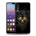 Дизайнерский силиконовый с усиленными углами чехол для Huawei P20 Pro Черное золото