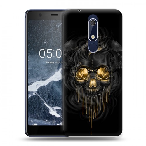 Дизайнерский пластиковый чехол для Nokia 5.1 Черное золото