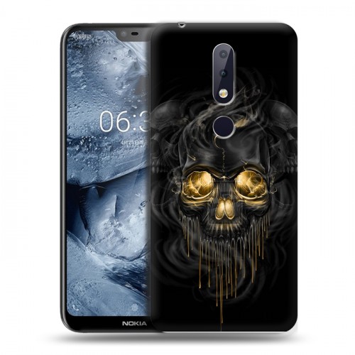 Дизайнерский пластиковый чехол для Nokia 6.1 Plus Черное золото