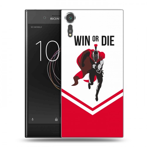 Дизайнерский пластиковый чехол для Sony Xperia XZs Red White Fans