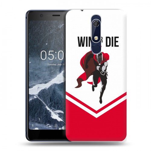 Дизайнерский пластиковый чехол для Nokia 5.1 Red White Fans