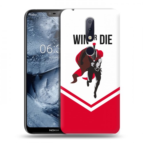 Дизайнерский силиконовый чехол для Nokia 6.1 Plus Red White Fans