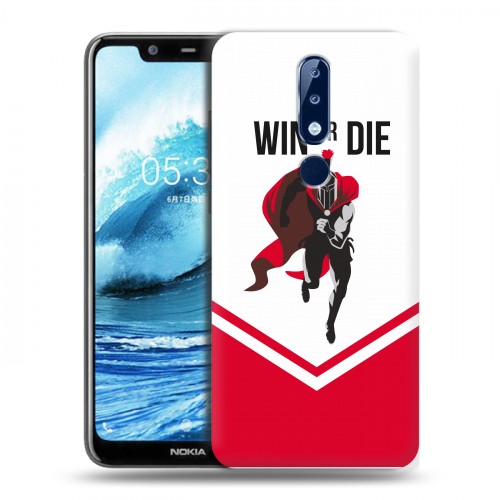 Дизайнерский силиконовый чехол для Nokia 5.1 Plus Red White Fans