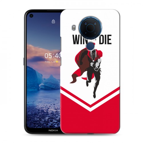 Дизайнерский силиконовый чехол для Nokia 5.4 Red White Fans