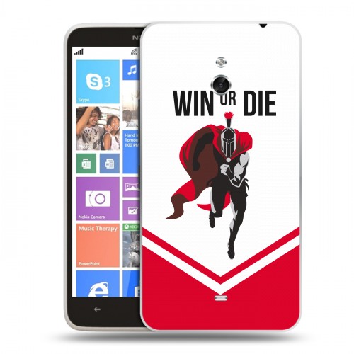 Дизайнерский пластиковый чехол для Nokia Lumia 1320 Red White Fans