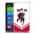 Дизайнерский силиконовый чехол для Nokia XL Red White Fans