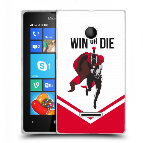 Дизайнерский пластиковый чехол для Microsoft Lumia 435 Red White Fans