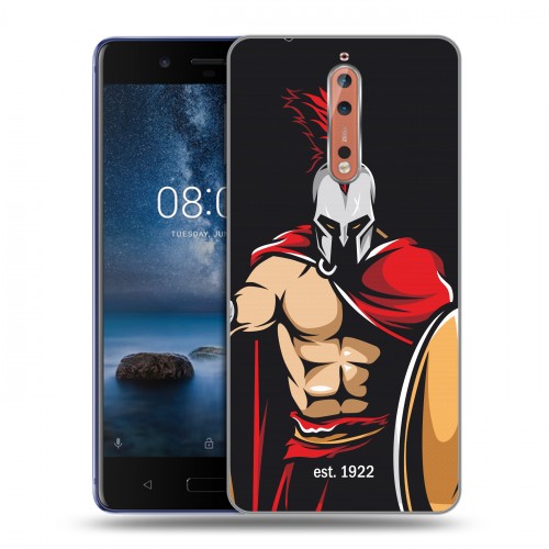 Дизайнерский пластиковый чехол для Nokia 8 Red White Fans