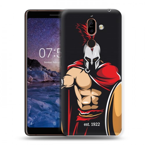 Дизайнерский пластиковый чехол для Nokia 7 Plus Red White Fans