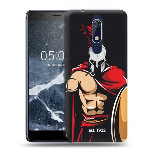 Дизайнерский пластиковый чехол для Nokia 5.1 Red White Fans