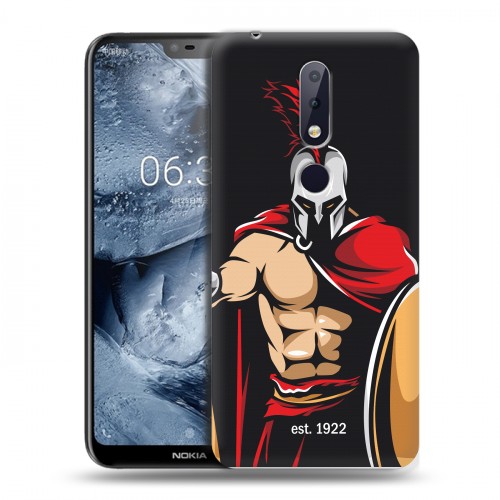 Дизайнерский пластиковый чехол для Nokia 6.1 Plus Red White Fans