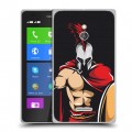 Дизайнерский силиконовый чехол для Nokia XL Red White Fans