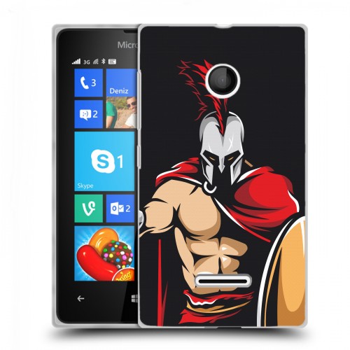 Дизайнерский пластиковый чехол для Microsoft Lumia 435 Red White Fans