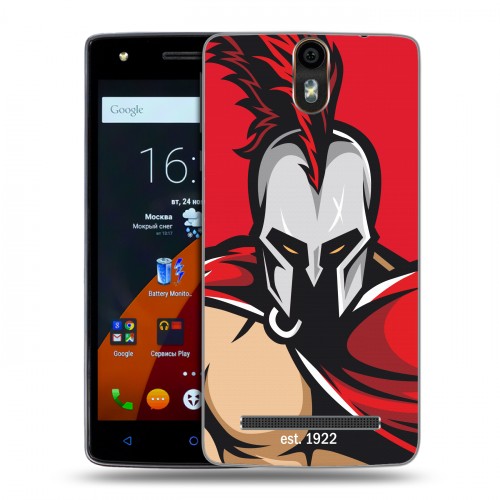 Дизайнерский силиконовый чехол для Wileyfox Storm Red White Fans