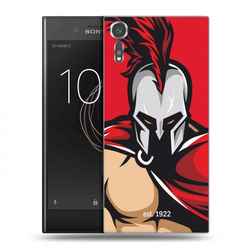 Дизайнерский пластиковый чехол для Sony Xperia XZs Red White Fans