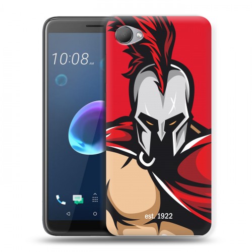 Дизайнерский пластиковый чехол для HTC Desire 12 Red White Fans