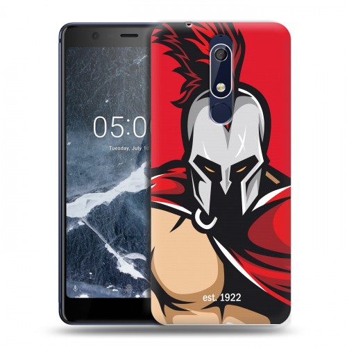 Дизайнерский пластиковый чехол для Nokia 5.1 Red White Fans