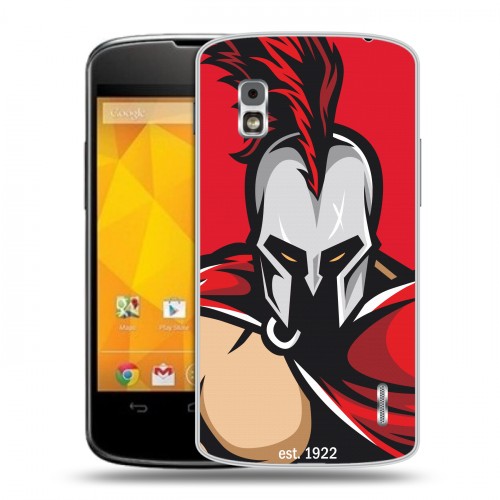 Дизайнерский пластиковый чехол для LG Google Nexus 4 Red White Fans