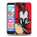 Дизайнерский пластиковый чехол для Nokia Lumia 1320 Red White Fans