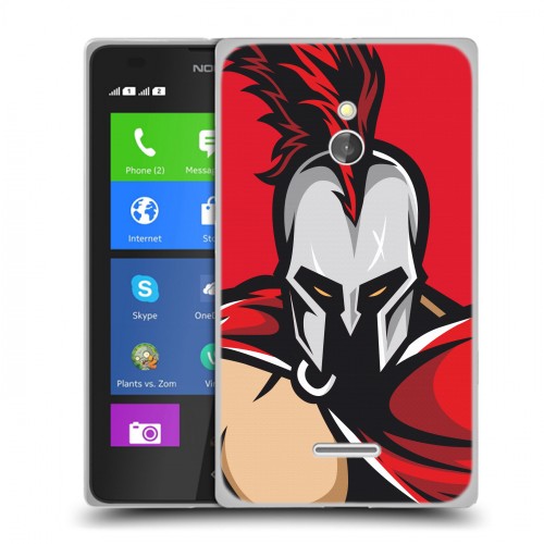 Дизайнерский силиконовый чехол для Nokia XL Red White Fans