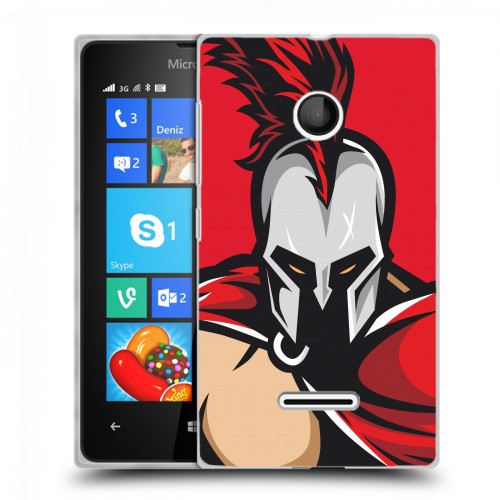 Дизайнерский пластиковый чехол для Microsoft Lumia 435 Red White Fans