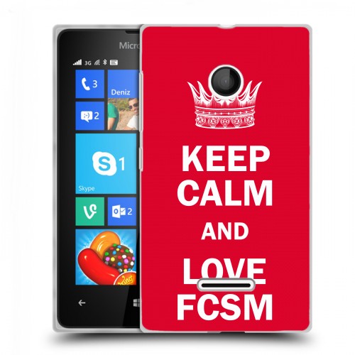 Дизайнерский пластиковый чехол для Microsoft Lumia 435 Red White Fans