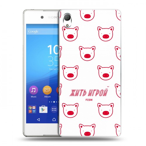 Дизайнерский пластиковый чехол для Sony Xperia Z3+ Red White Fans