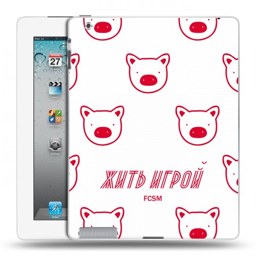 Дизайнерский пластиковый чехол для Ipad 2/3/4 Red White Fans