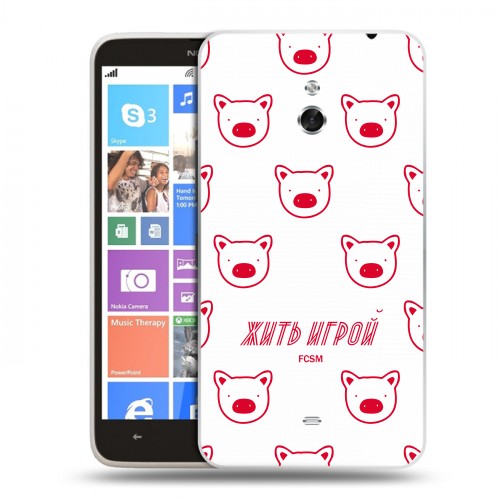 Дизайнерский пластиковый чехол для Nokia Lumia 1320 Red White Fans