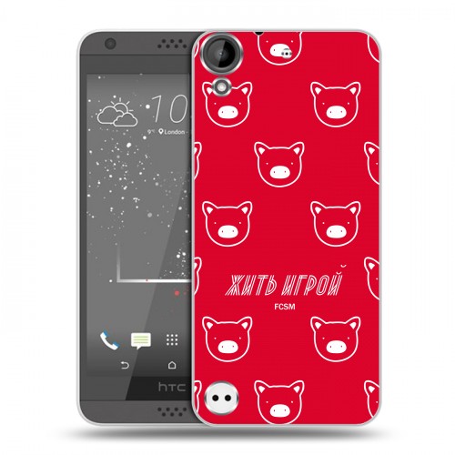 Дизайнерский пластиковый чехол для HTC Desire 530 Red White Fans