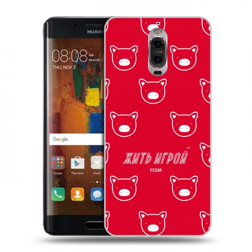 Дизайнерский пластиковый чехол для Huawei Mate 9 Pro Red White Fans