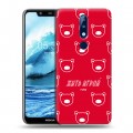 Дизайнерский силиконовый чехол для Nokia 5.1 Plus Red White Fans