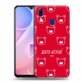 Дизайнерский пластиковый чехол для Vivo Y95 Red White Fans