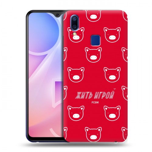 Дизайнерский пластиковый чехол для Vivo Y95 Red White Fans