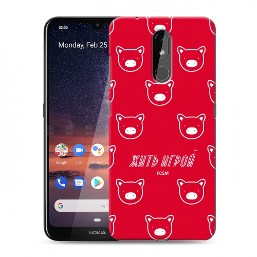 Дизайнерский силиконовый чехол для Nokia 3.2 Red White Fans