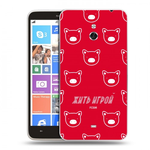 Дизайнерский пластиковый чехол для Nokia Lumia 1320 Red White Fans