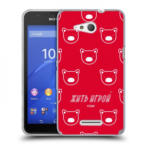 Дизайнерский пластиковый чехол для Sony Xperia E4g Red White Fans