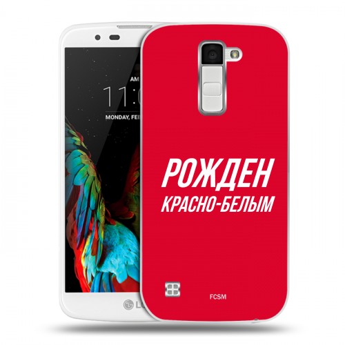 Дизайнерский пластиковый чехол для LG K10 Red White Fans