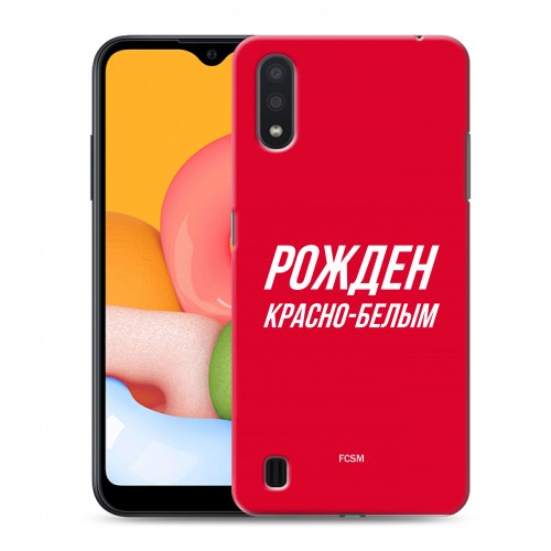 Дизайнерский силиконовый чехол для Samsung Galaxy M01 Red White Fans